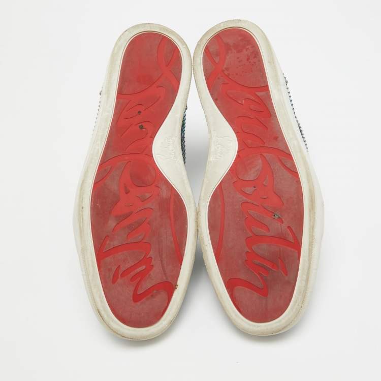 Pre Owned Christian Louboutin Multicolor Leather Rantus Orlato Sneakers Size 40