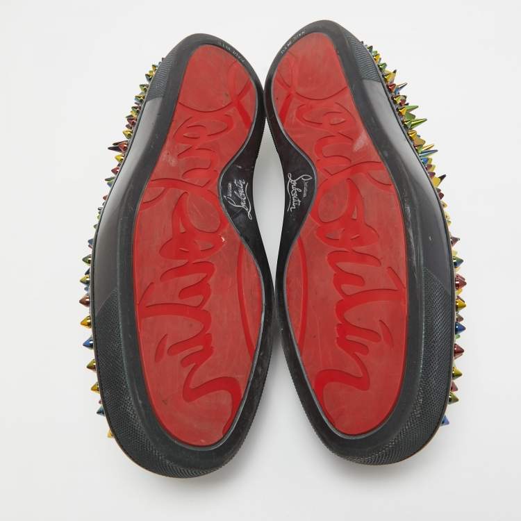 Pre Owned Christian Louboutin Multicolor Nylon Roller Boat Sneakers Size 42.5
