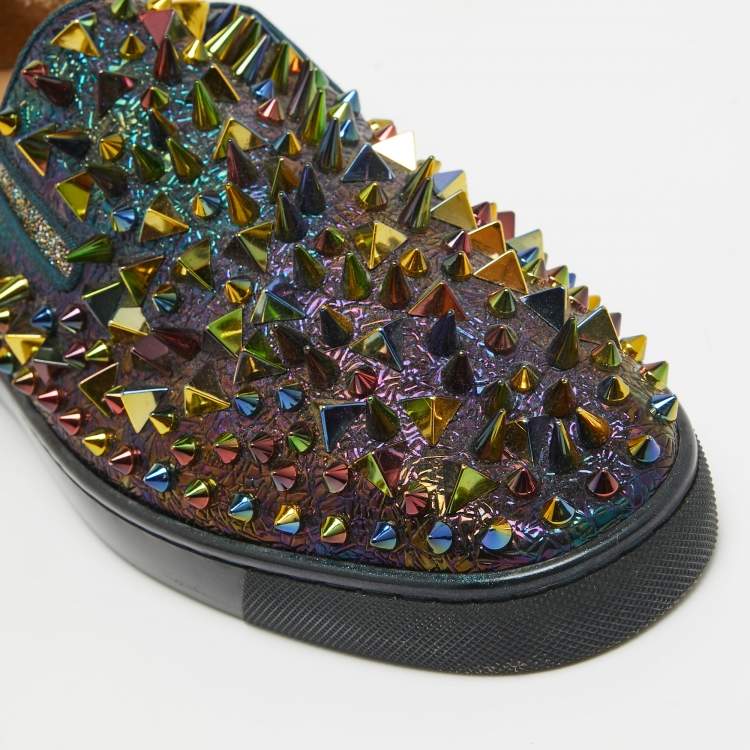 Pre Owned Christian Louboutin Multicolor Nylon Roller Boat Sneakers Size 42.5