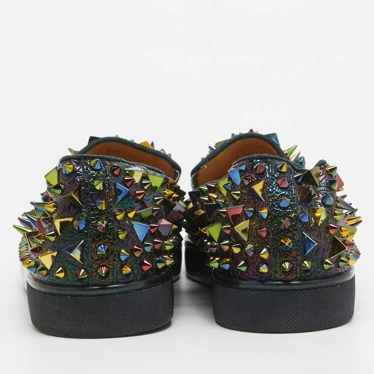 Pre Owned Christian Louboutin Multicolor Nylon Roller Boat Sneakers Size 42.5