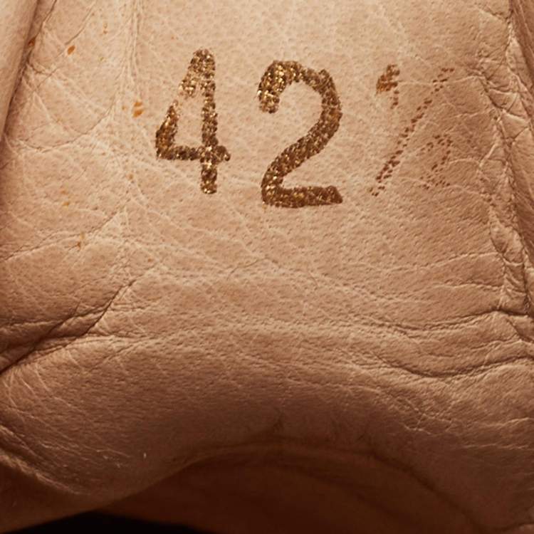 Pre Owned Christian Louboutin Multicolor Cork and Suede Bubble Spike Louis Sneakers Size 42.5