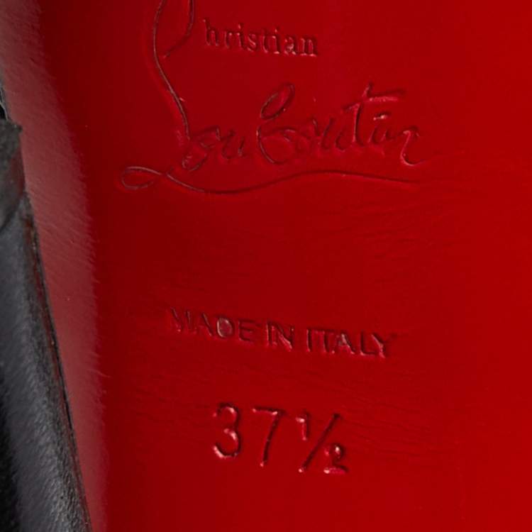 Pre Owned Christian Louboutin Black Leather Confusalta Platform Sandals Size 37.5
