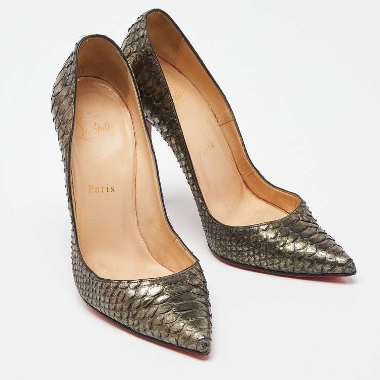 Pre Owned Christian Louboutin Metallic Python So Kate  Pumps Size 37.5