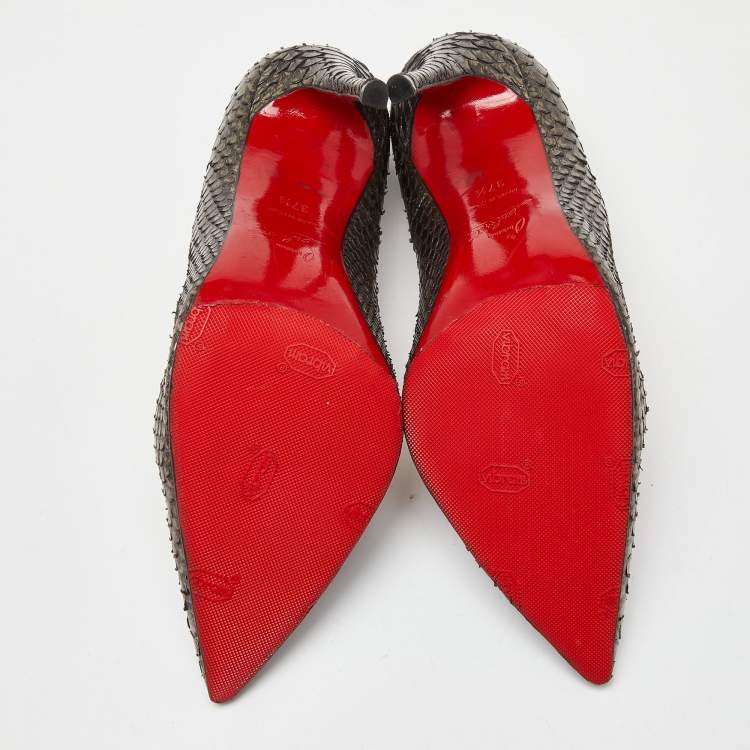 Pre Owned Christian Louboutin Metallic Python So Kate  Pumps Size 37.5