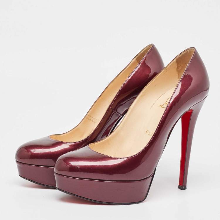 Pre Owned Christian Louboutin Purple Patent Bianca Pumps Size 37.5