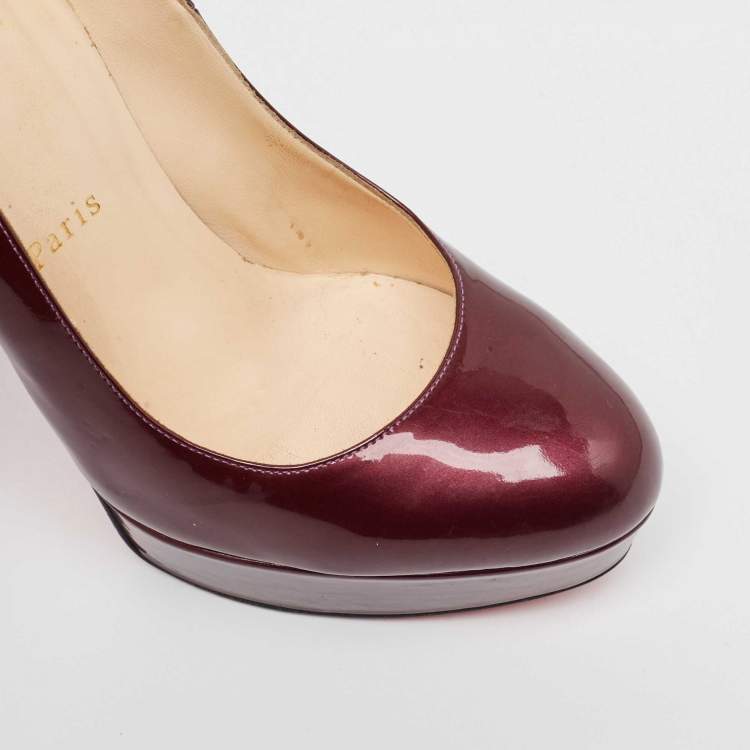 Pre Owned Christian Louboutin Purple Patent Bianca Pumps Size 37.5