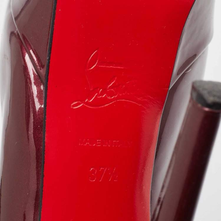 Pre Owned Christian Louboutin Purple Patent Bianca Pumps Size 37.5
