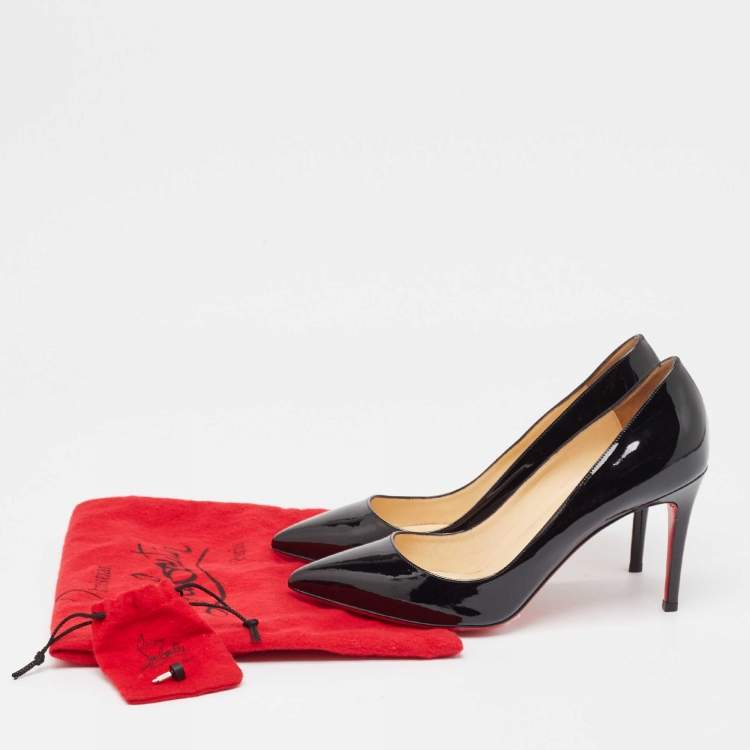 Pre Owned Christian Louboutin Black Patent Leather Pigalle Pumps Size 39