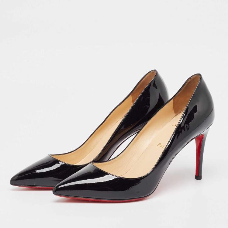 Pre Owned Christian Louboutin Black Patent Leather Pigalle Pumps Size 39