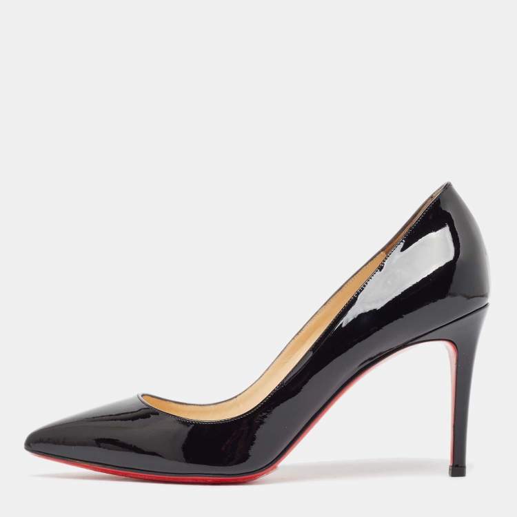 Pre Owned Christian Louboutin Black Patent Leather Pigalle Pumps Size 39