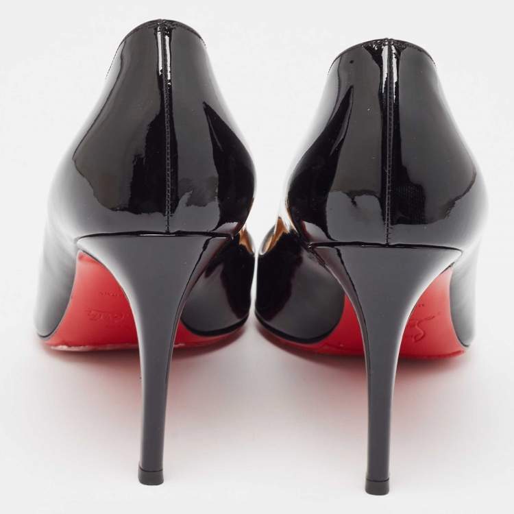 Pre Owned Christian Louboutin Black Patent Leather Pigalle Pumps Size 39