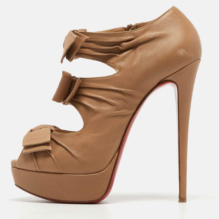 Christian Louboutin Brown Leather Madame Butterfly Pumps Size 40 Christian Louboutin The Luxury Closet