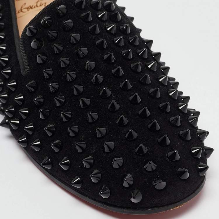 Pre Owned Christian Louboutin Black Suede Rollerboy Loafers Size 36.5