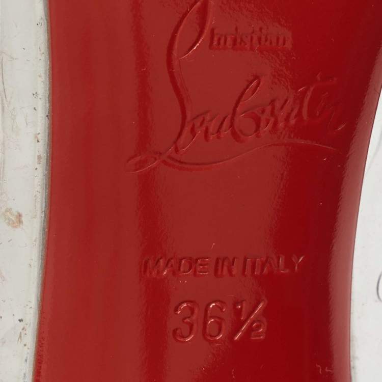 مملوكة مسبقًا Christian Louboutin Silver/Transperent PVC and Glitter Degrastassista Pumps Size 36.5