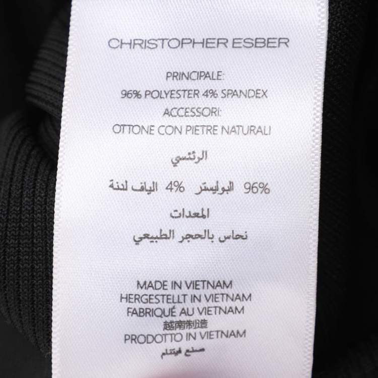 Pre Owned Christopher Esber Black Knit Distort Strapless Cutout Midi Dress M