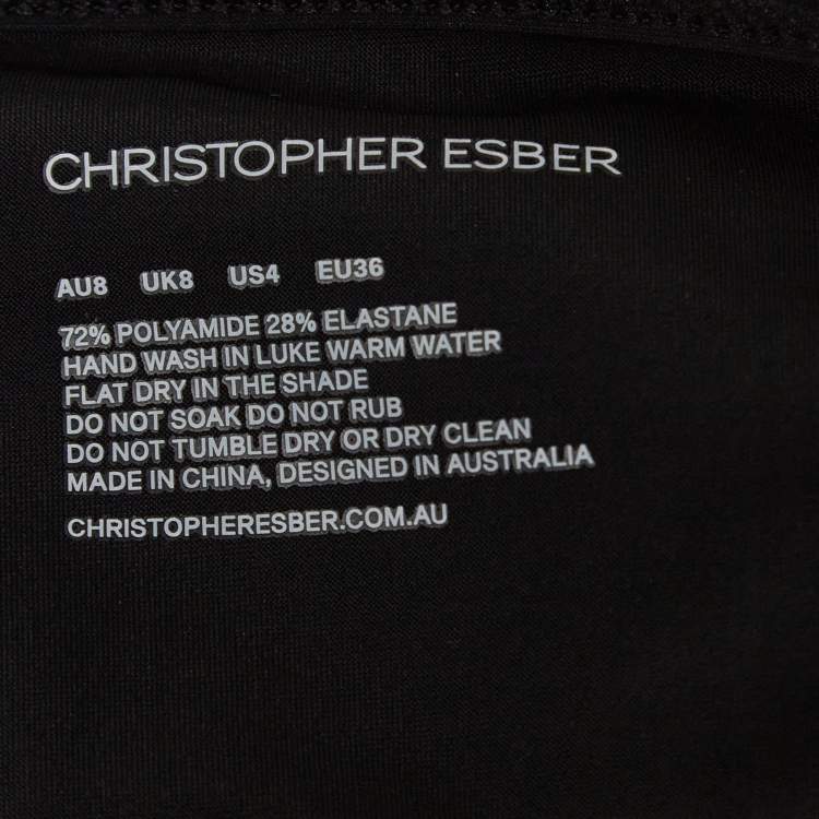 Pre Owned Christopher Esber Black Lycra Cover-Up Double Cup Swim Dress S