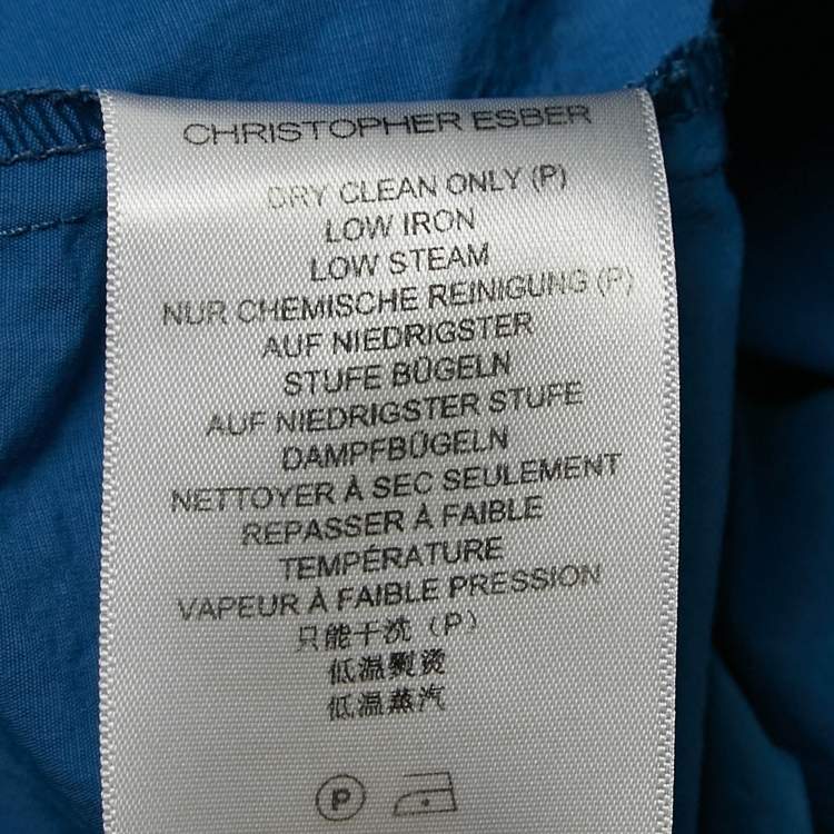 Pre Owned Christopher Esber Blue Nylon Blend Tie-Up Skirt and Top Set M 