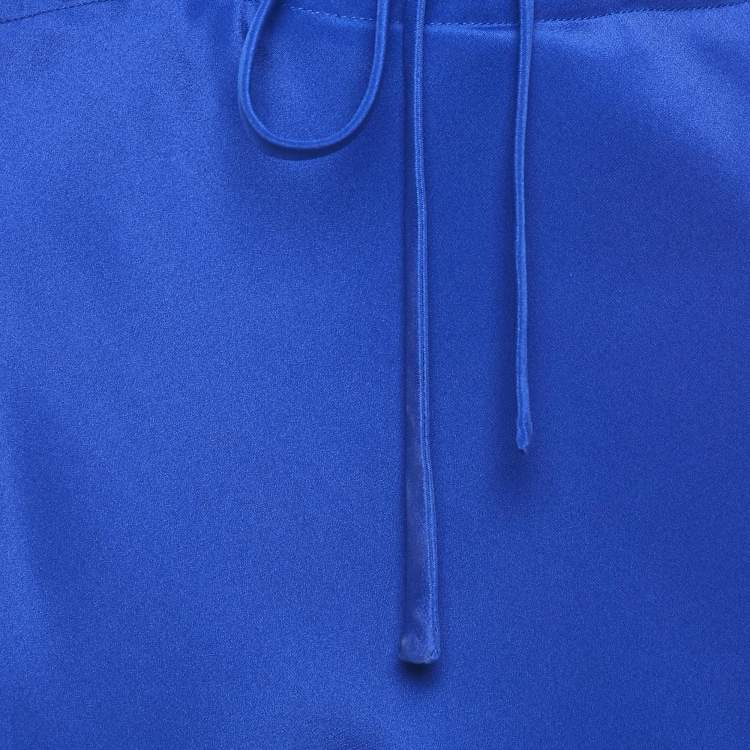 Pre Owned Christopher Esber Blue Silk Tie-Up Detail Strappy Top S