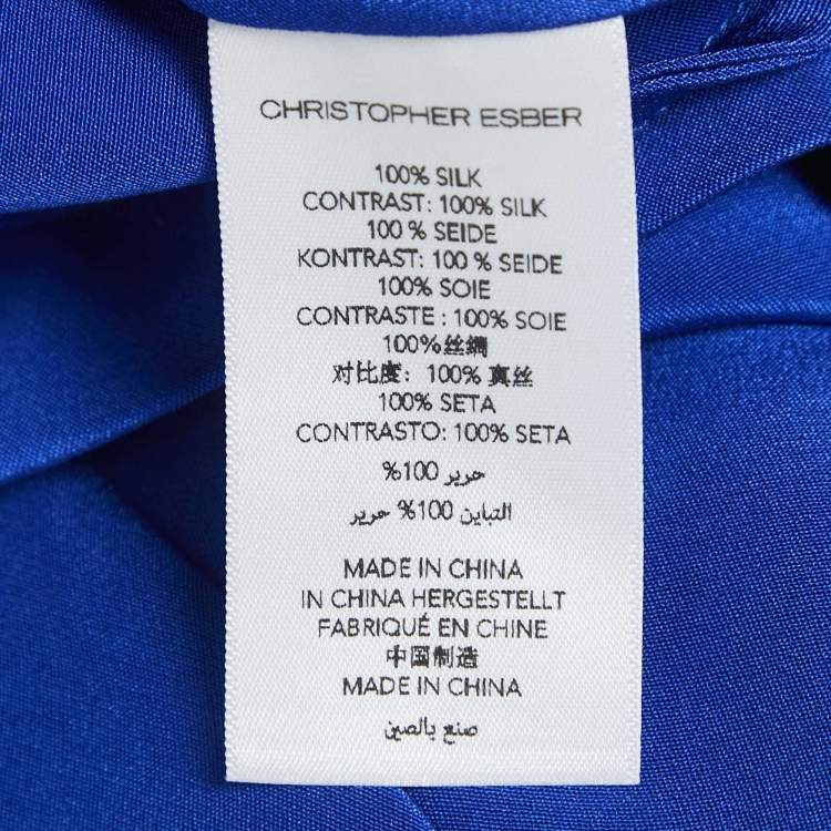Pre Owned Christopher Esber Blue Silk Tie-Up Detail Strappy Top S