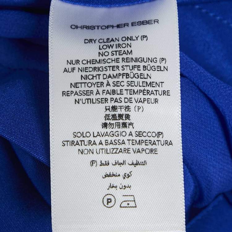 Pre Owned Christopher Esber Blue Silk Tie-Up Detail Strappy Top S