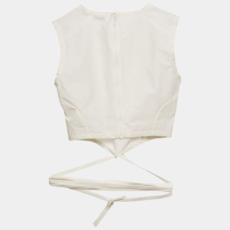 مملوكة مسبقًا Christopher Esber White Cotton Waist Tie Top XS