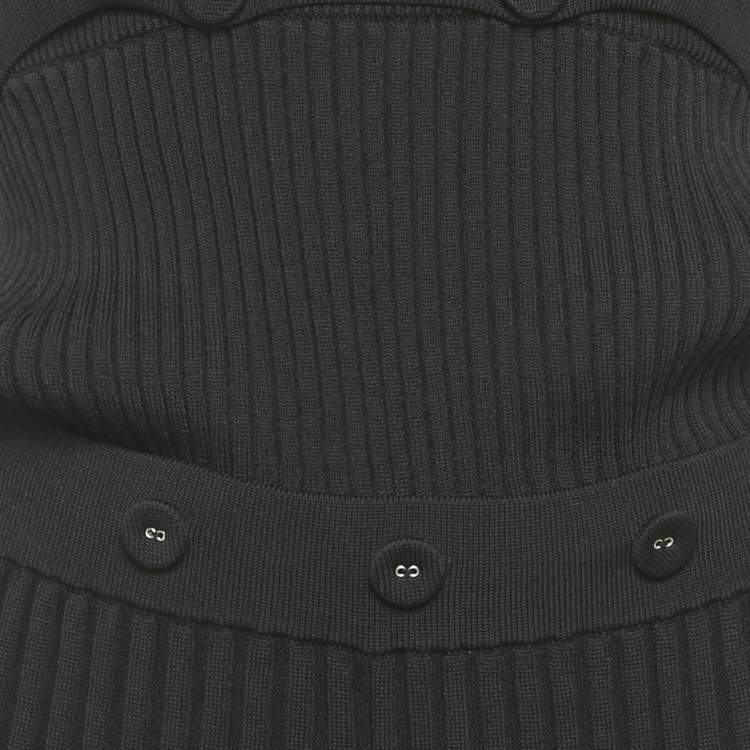 مملوكة مسبقًا Christopher Esber Black Knit Detachable Halter Neck Dress M 