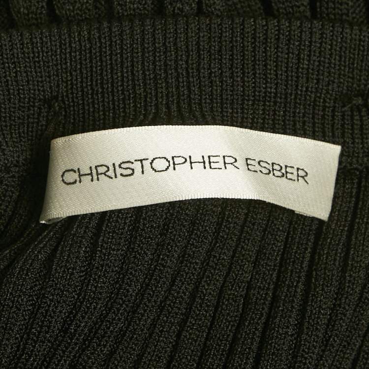 مملوكة مسبقًا Christopher Esber Black Knit Detachable Halter Neck Dress M 