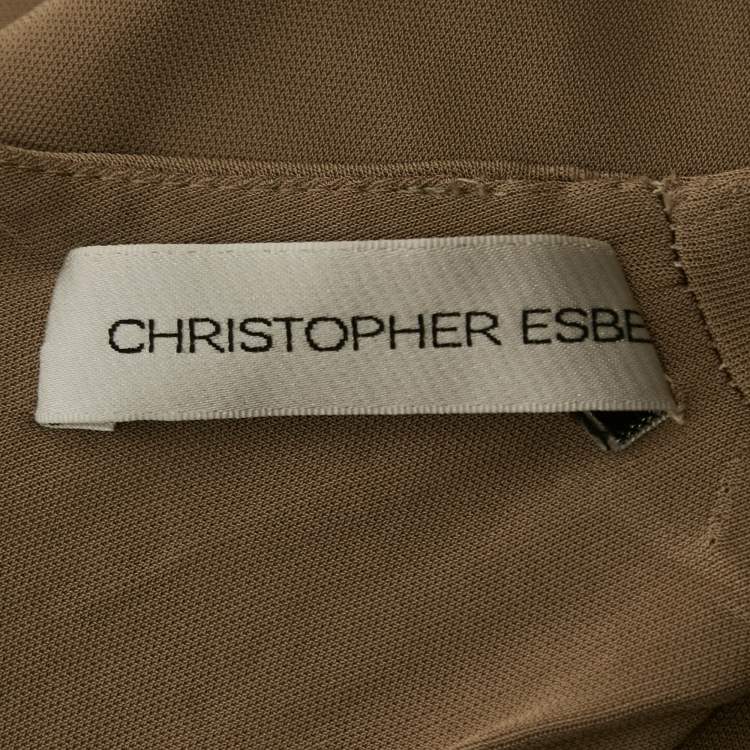 Pre Owned Christopher Esber Sage Green Jersey Cut-Out Maxi Dress XS