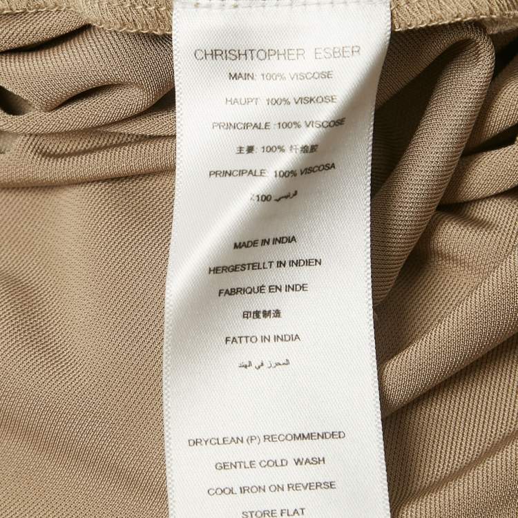 Pre Owned Christopher Esber Sage Green Jersey Cut-Out Maxi Dress XS