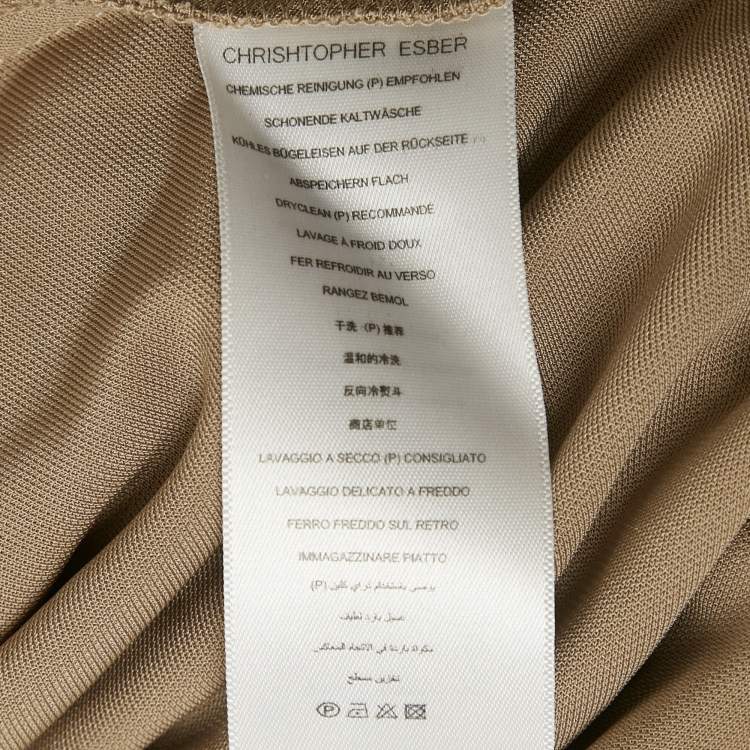 Pre Owned Christopher Esber Sage Green Jersey Cut-Out Maxi Dress XS