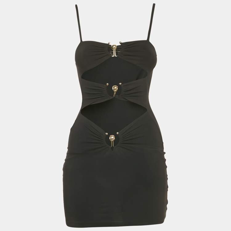 Pre Owned فستان كريستوفر إسبير جيرسي أسود قطب ميني مقاس صغير جدًا