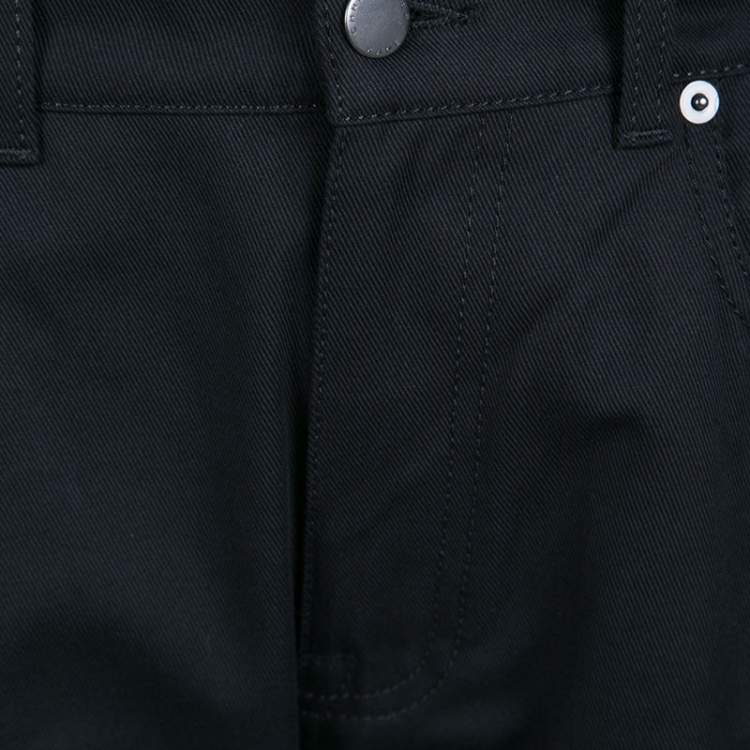 مملوكة مسبقًا Christopher Kane Black Embroidered Hem Detail Cropped Jeans S