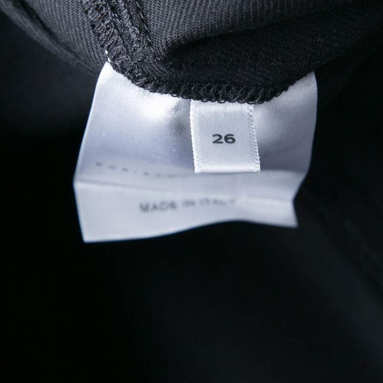 مملوكة مسبقًا Christopher Kane Black Embroidered Hem Detail Cropped Jeans S