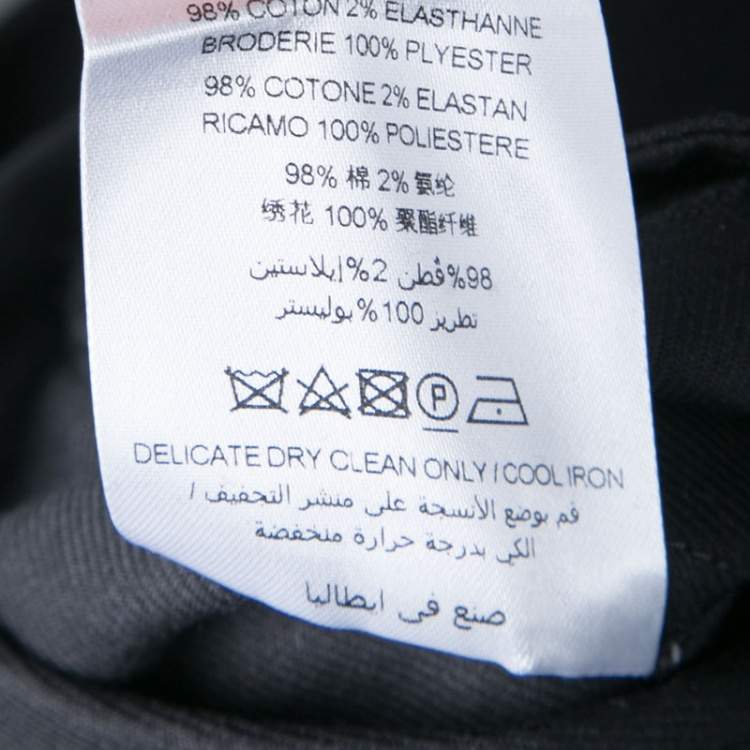 مملوكة مسبقًا Christopher Kane Black Embroidered Hem Detail Cropped Jeans S