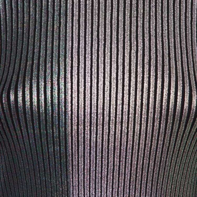 Pre Owned Christopher Kane Multicolor Foil Print Rib Knit Bodycon Dress M