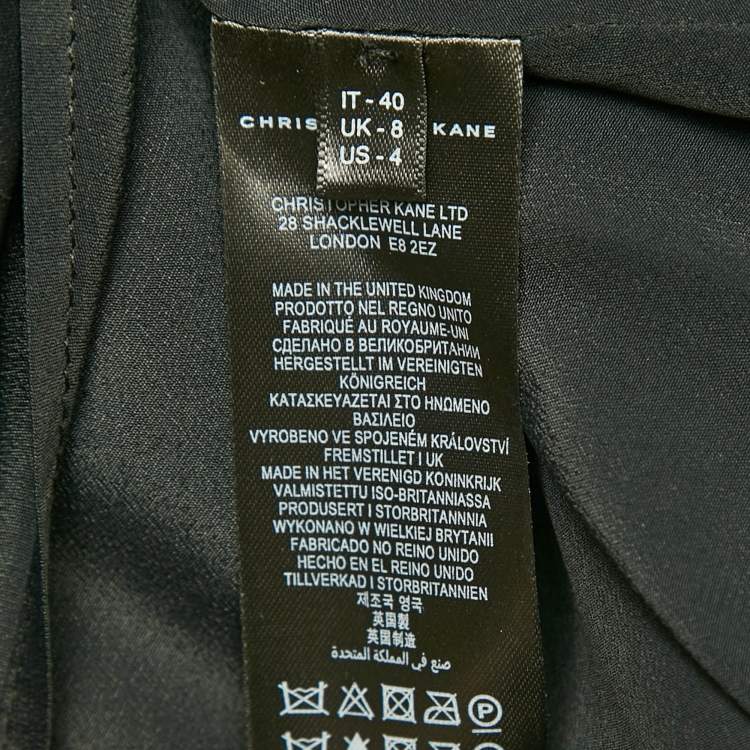 Pre Owned Christopher Kane Black Faux Leather Cut-Out Strap Detail Maxi Dress S 