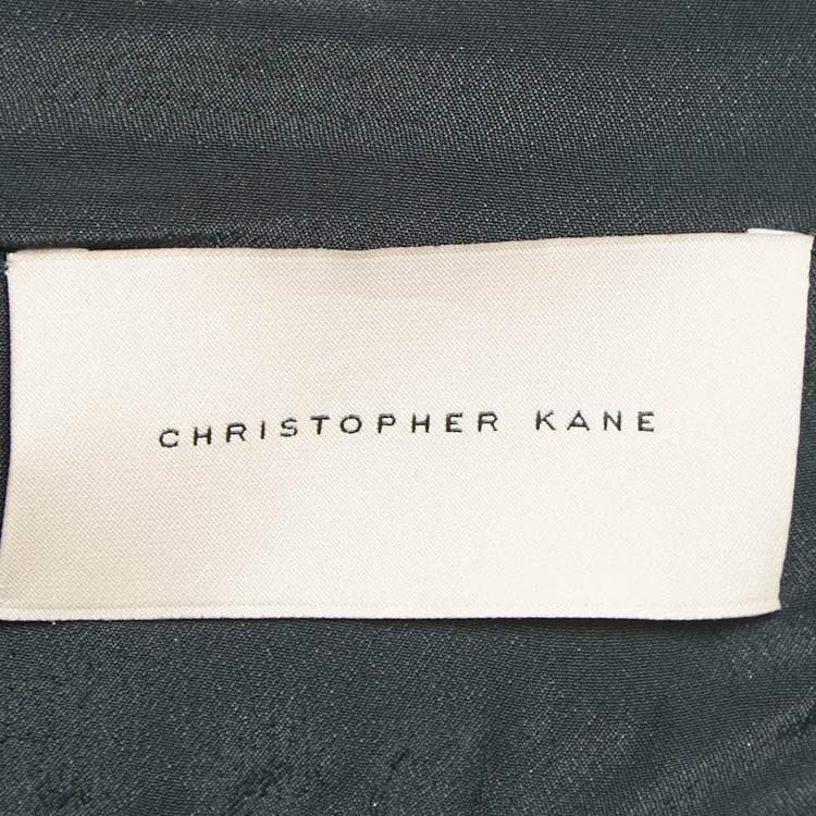 Pre Owned Christopher Kane Black Faux Leather Cut-Out Strap Detail Maxi Dress S 