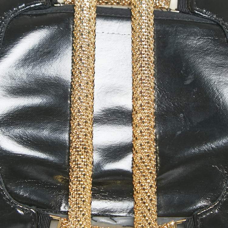 Pre Owned Christopher Kane Black Faux Leather Cut-Out Strap Detail Maxi Dress S 