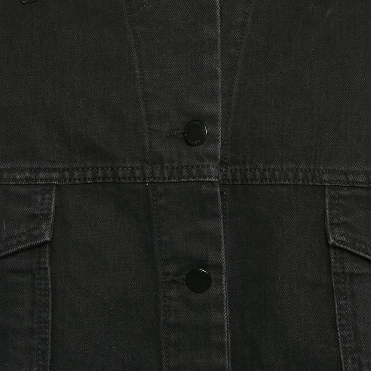 Pre Owned Christopher Kane Black Stud Detail Denim Jacket M