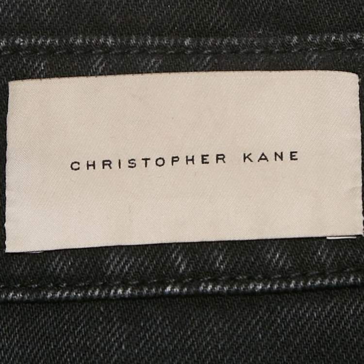 Pre Owned Christopher Kane Black Stud Detail Denim Jacket M