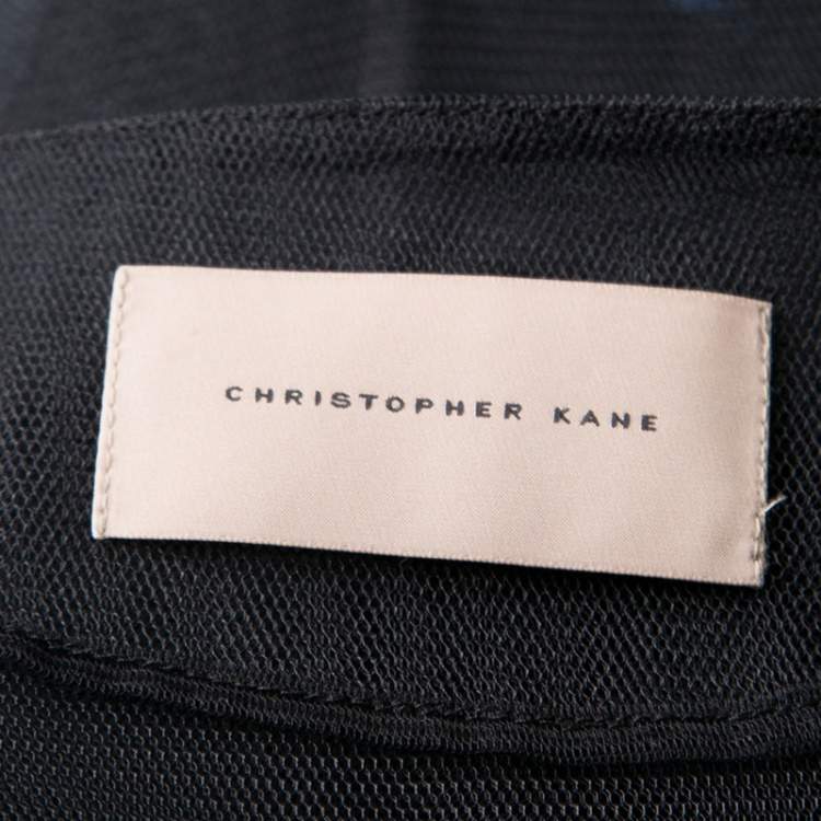 Pre Owned Christopher Kane Black Lace Trim Sheer Tulle Jacket M