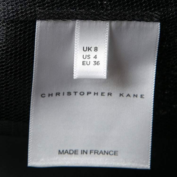 Pre Owned Christopher Kane Black Lace Trim Sheer Tulle Jacket M