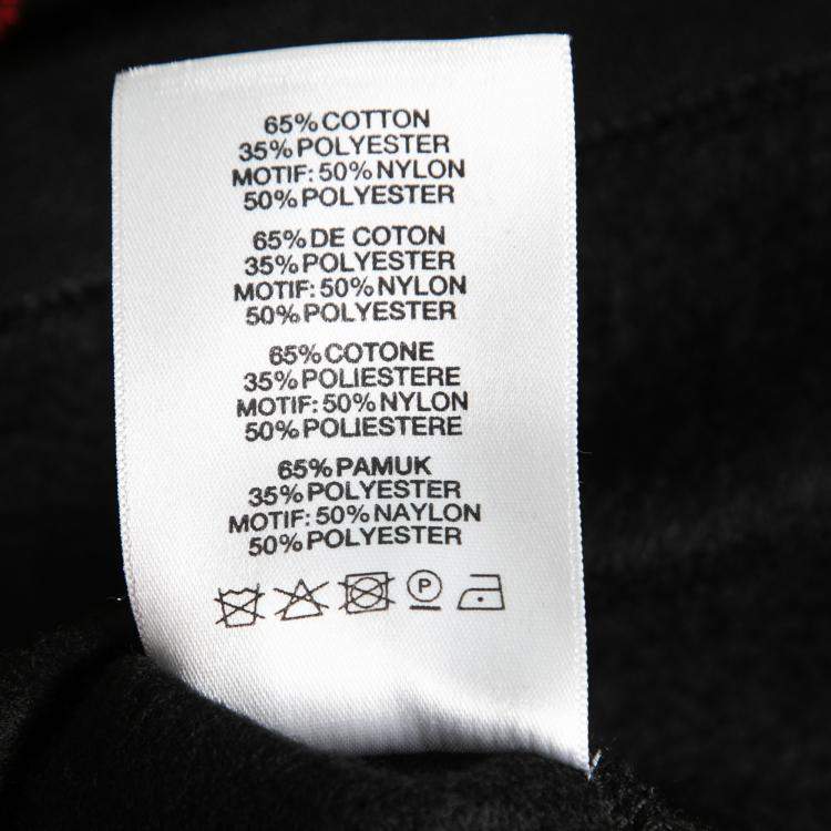 Pre Owned Christopher Kane Black Glitter Heads and Lightning Print Short Sleeve Sweatshirt Dress XS