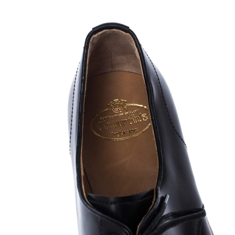 مملوكة مسبقًا Church'S Black Leather Lace Up Platform Derby Size 37