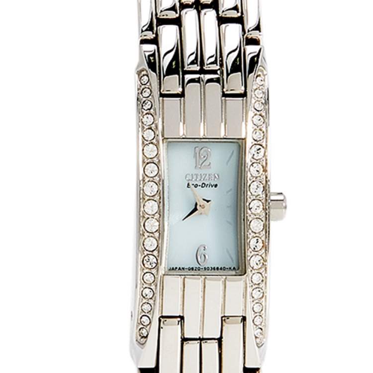 Pre Owned Citizen Blue Stainless Steel Eco-Drive GN-0-S9 Women's Wristwatch 14 mm