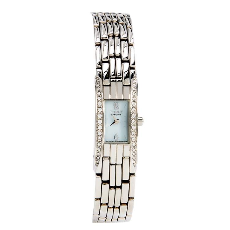 Pre Owned Citizen Blue Stainless Steel Eco-Drive GN-0-S9 Women's Wristwatch 14 mm