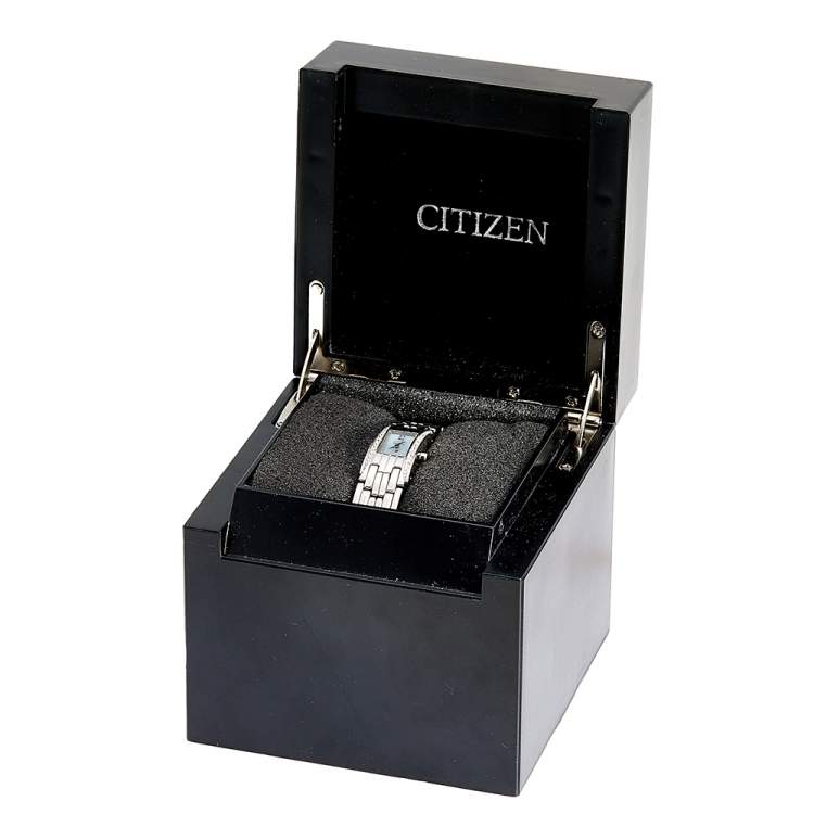 Pre Owned Citizen Blue Stainless Steel Eco-Drive GN-0-S9 Women's Wristwatch 14 mm