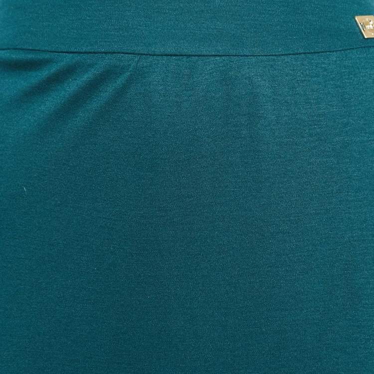 Pre Owned Class by Roberto Cavalli Green Jersey Maxi Skirt L
