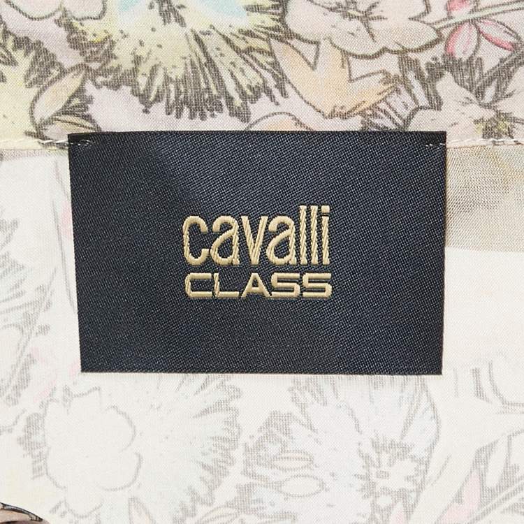 Pre Owned Class by Roberto Cavalli Pink Floral Print Silk Sheer Shirt M