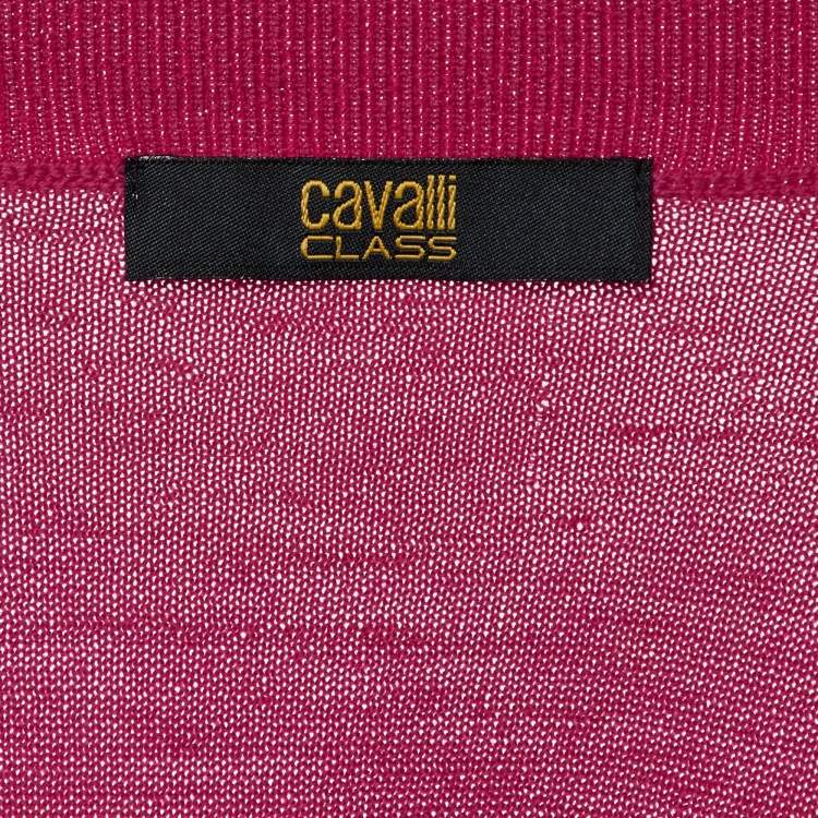 Pre Owned Class by Roberto Cavalli Pink Wool V-Neck Sweater M 